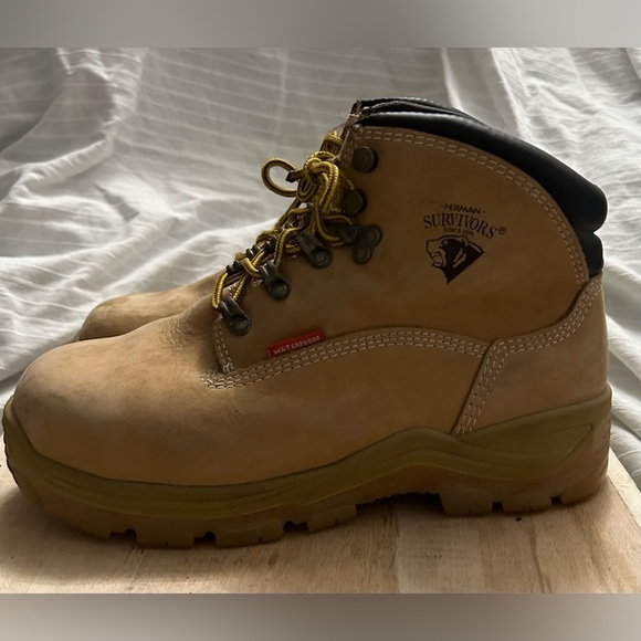 Herman Survivors Mens Wheat ASTM F2413-11 Waterproof Steel Toe Work Boots 7 - Picture 1 of 10